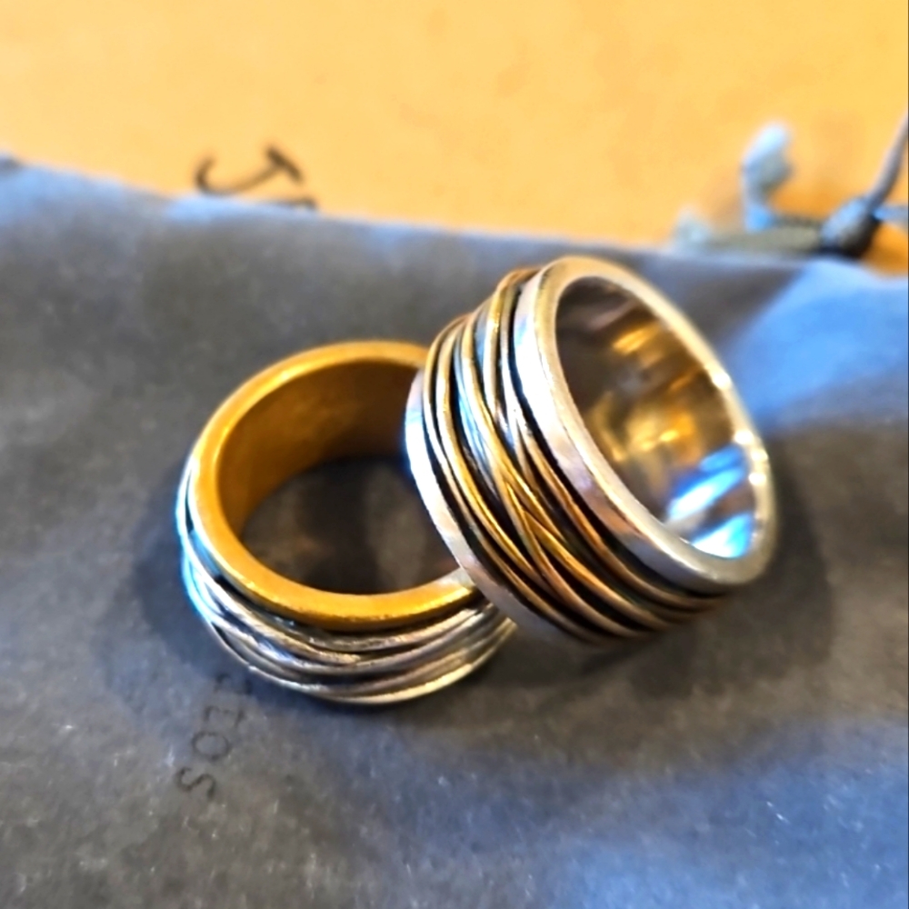 JOHN VARVATOS MENS SIZE 11 RINGS BRONZE.  RETAILS $398 EACH